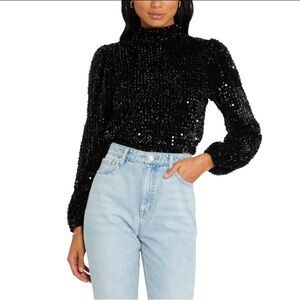 Sanctuary all nighter neck neck sequin top